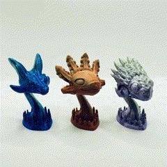 Cute Glasses Holder - Three Sculptures - No Supports - Dragon - Axolotl - Dinosaur