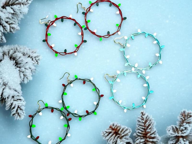 Christmas Light Hoop Earrings 