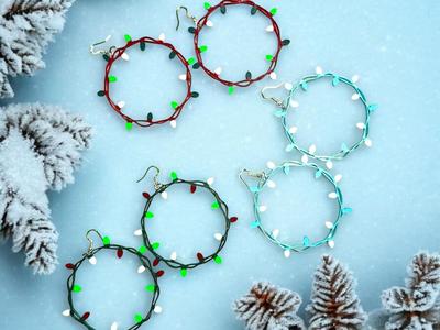 Christmas Light Hoop Earrings 