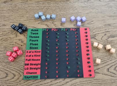 Yahtzee table game counter