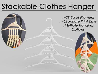 3D Printable Coat / Clothes Hanger - Stackable