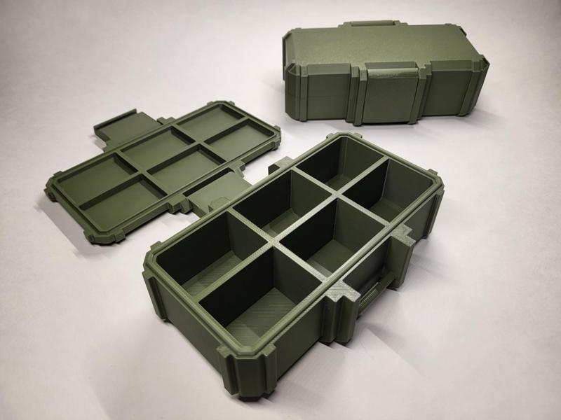 Mil Box Sectioned Rugged print in place container