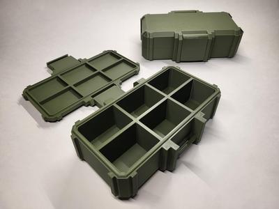 Mil Box Sectioned Rugged print in place container