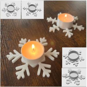 Snow flakes candle holder 4 shapes (tealight)