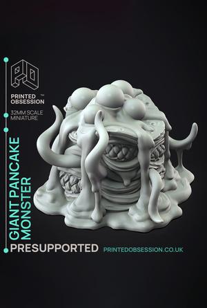 Giant Pancake Monster - Possessed Bakery - PRESUPPORTED - Illustrated and Stats - 32mm scale			