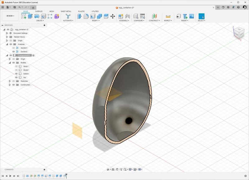An egg container