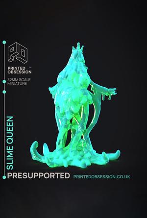 Slime Queen - The Gelatinous Queen - PRESUPPORTED - Illustrated and Stats - 32mm scale			
