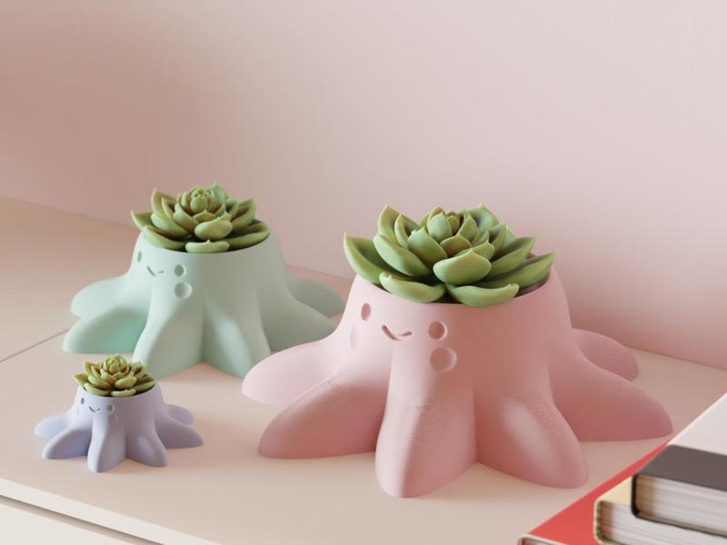 Octopus Planter. Cute Kawaii Plant Pot. Succulents