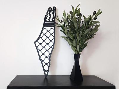 Palestine Map Wall Hanger (Kuffiyeh Design)