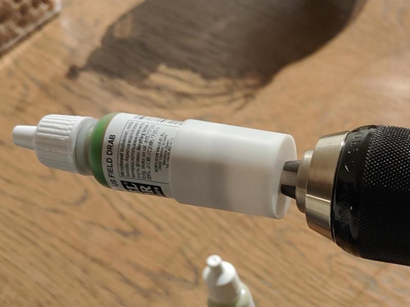 Miniature paint mixing drill attachment (Vallejo)