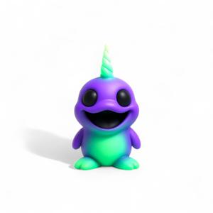 Cubbuu Narboo – Creepy Cute Chubby Narwhal STL | Derpy Sea Unicorn 3D Printable Creature