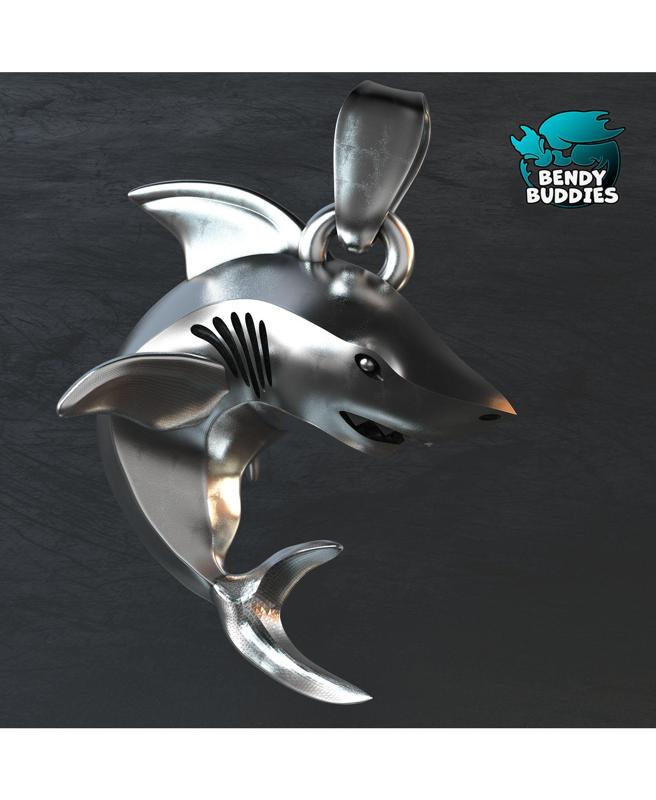 Shark Amulet / Necklace Pendant / Gothic Jewelry / Death Punk Rock / Keychain Accessory 