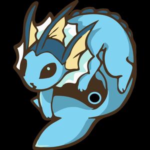 Vaporeon Keychain, Pokemon Keychain, Eevee Charm, Pokemon Charm, 3D Printed Keychain