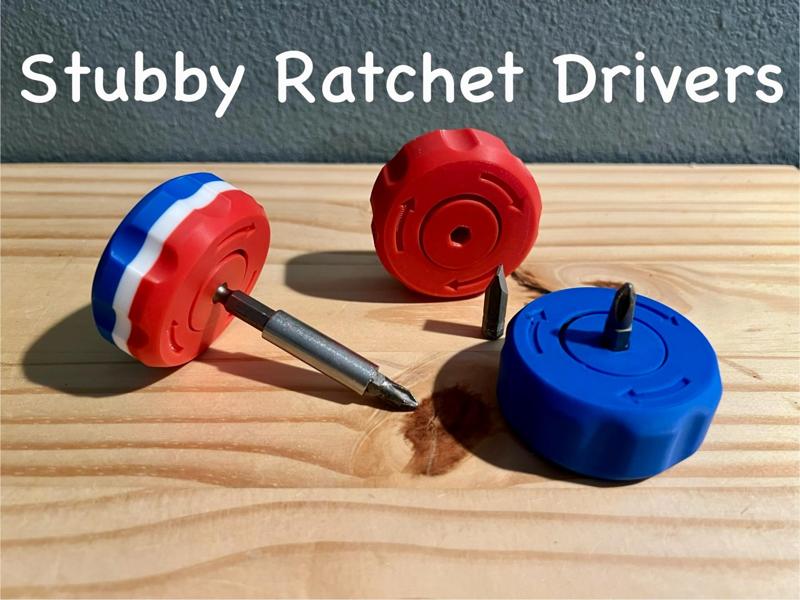 Stubby Ratchet Palm Driver - 6.35mm 1/4in bits