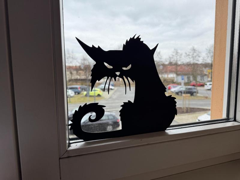 Naughty Cat as Window Decoration