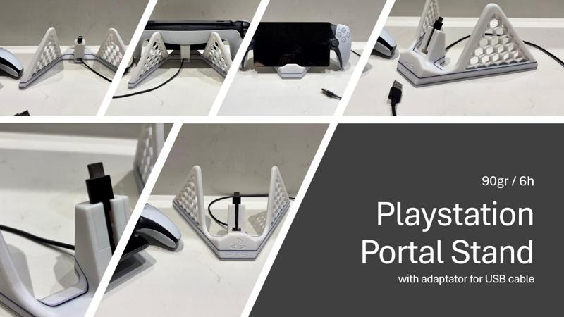 Playstation Portal Stand with USB cable slot