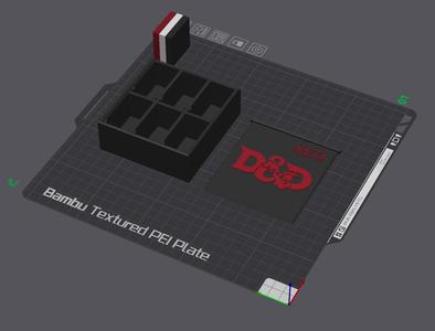 Stackable D&D 6 Miniature Transport Box (color)