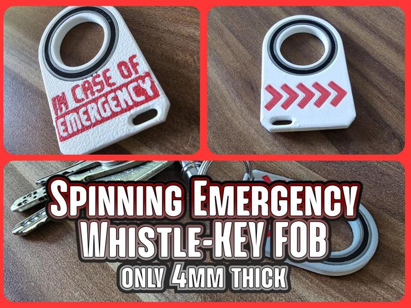 SPINNING EMERGENCY WHISTLE-KEY FOB