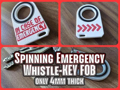 SPINNING EMERGENCY WHISTLE-KEY FOB