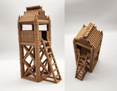 Medieval Palisade Lookout Tower - No Supports