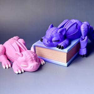 Sleepy Baby Dragons & Stationary Book Storage Box