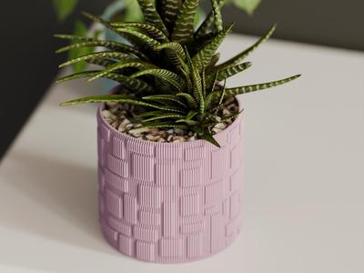 Modern geo art ribbed plant pot Vase diff sizes