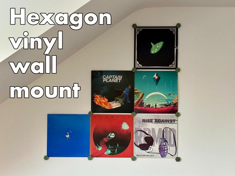Hexagon Vinyl/Record wall mount