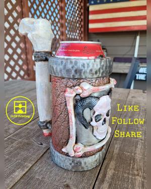 Devil's Stein Beer Can Koozie with Bone Handle