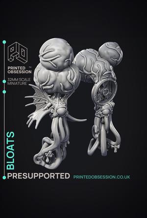 Bloats - 2 Models - Scrap Wast Monsters - PRESUPPORTED - Illustrated and Stats - 32mm scale