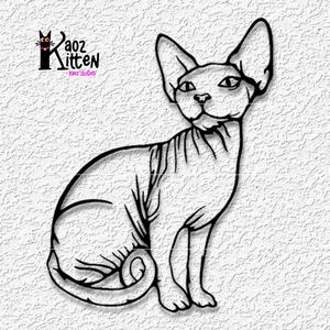 Sphynx kitty wall art hairless cat decor kitty decoration