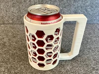 Hex pattern soda can holder