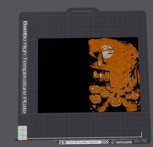 Creepy House with Pumpkins Halloween Card - Hueforge Print