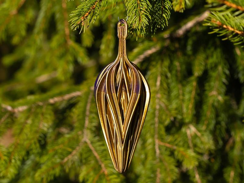Zigzag Teardrop Christmas Ornament