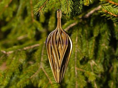 Zigzag Teardrop Christmas Ornament
