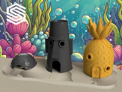 Spongebob Ultimate Decor/Fish Tank/Bath tub Set