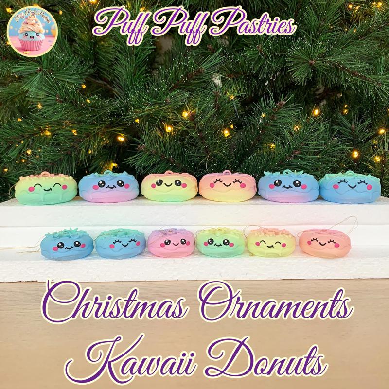 Christmas Ornaments Kawaii Donuts Family