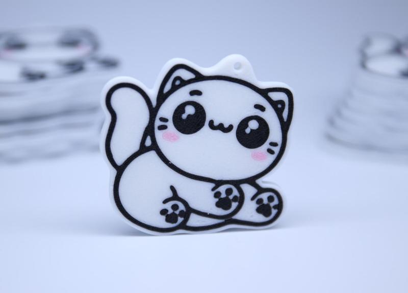 Cute Cat Keychain and Magnet (Multicolor)
