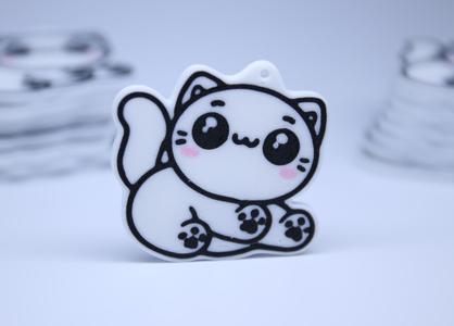 Cute Cat Keychain and Magnet (Multicolor)