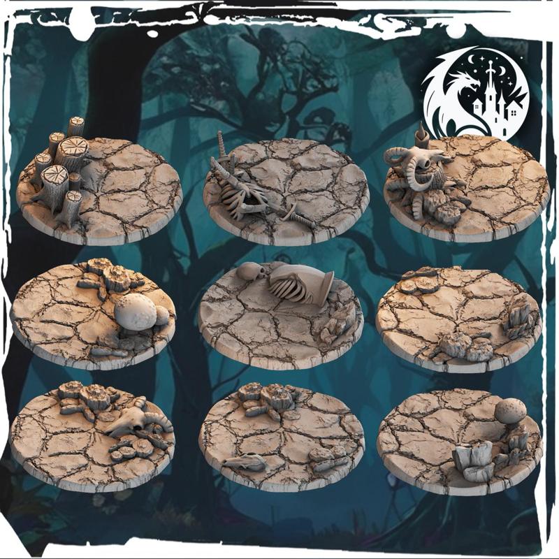 9 x Bases 25mm Wastelands