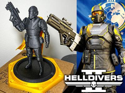 Helldiver figure / statue with Hellpod stand!