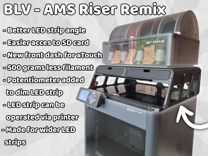 AMS riser for Bambu Lab X1/P1 Series