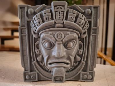 Ancient Mayan Stone Face - Wall-Mount/Sculpture v2