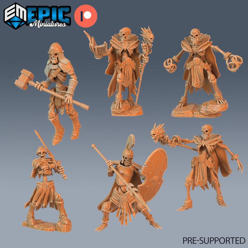 Skeleton Orc Warrior & Warlock Set / Undead Soldier / Walking Dead Army / Evil Skelet Fighter / Graveyard Encounter