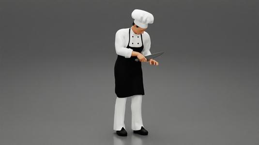 chef standing in professional kitchen in restaurant