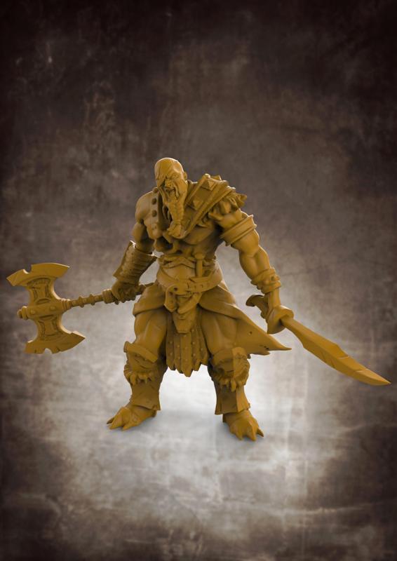 RPG Barbarian- Multipart with build options (32mm scale)