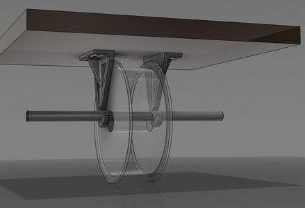 Spool Holder for 2kg spools, (hook and rod under table)