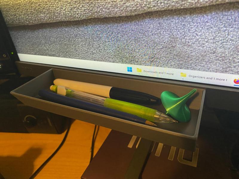 Under Monitor Storage Tray