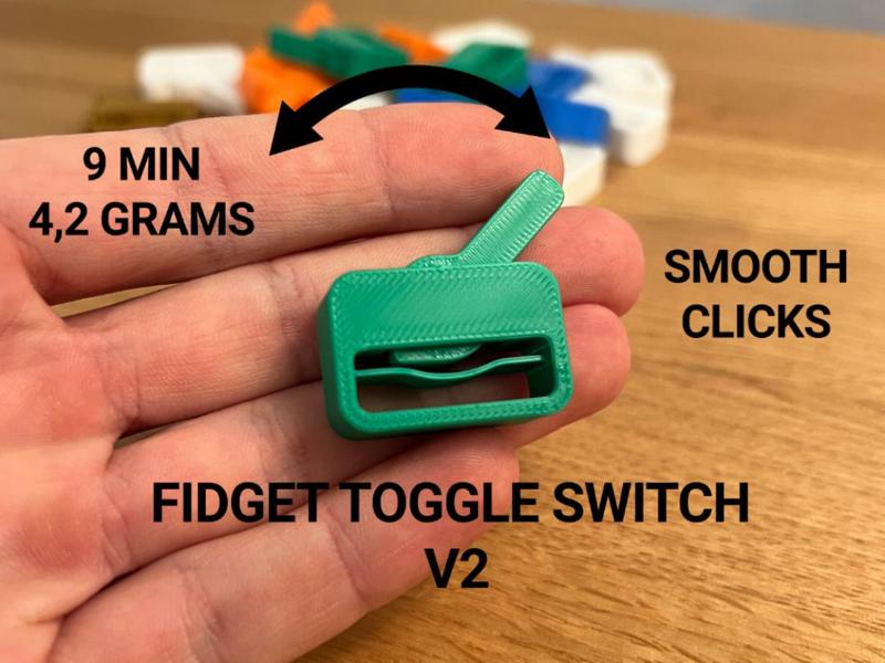 Fidget Toggle Switch Clicker V2 - Print in Place