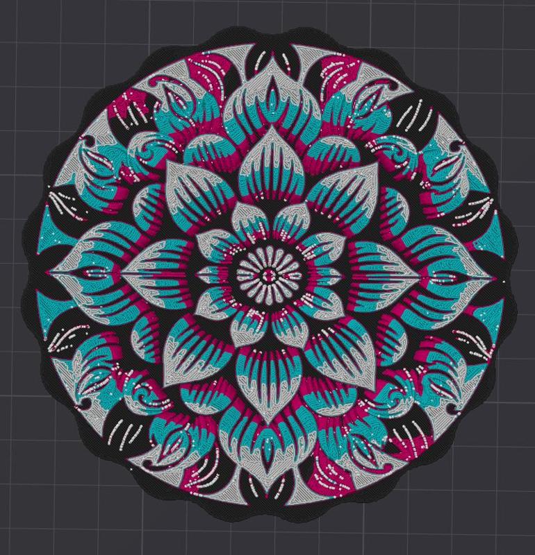 4 Color Floral Mandala Coaster