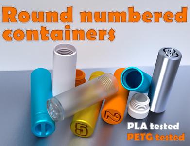 Round numbered containers